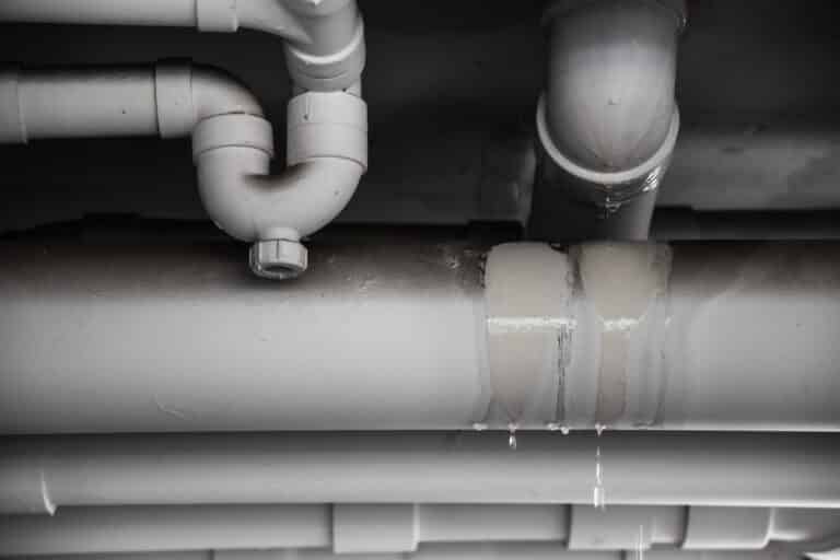 Hidden Leaks, PVC Water leak pipe, Building Drainage pipes crack seep problem need to fix.