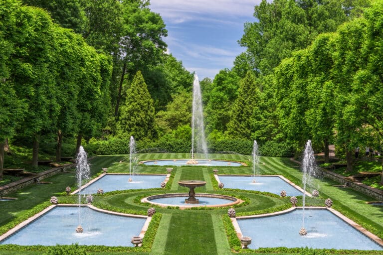 Fountain plumbing in the garden.