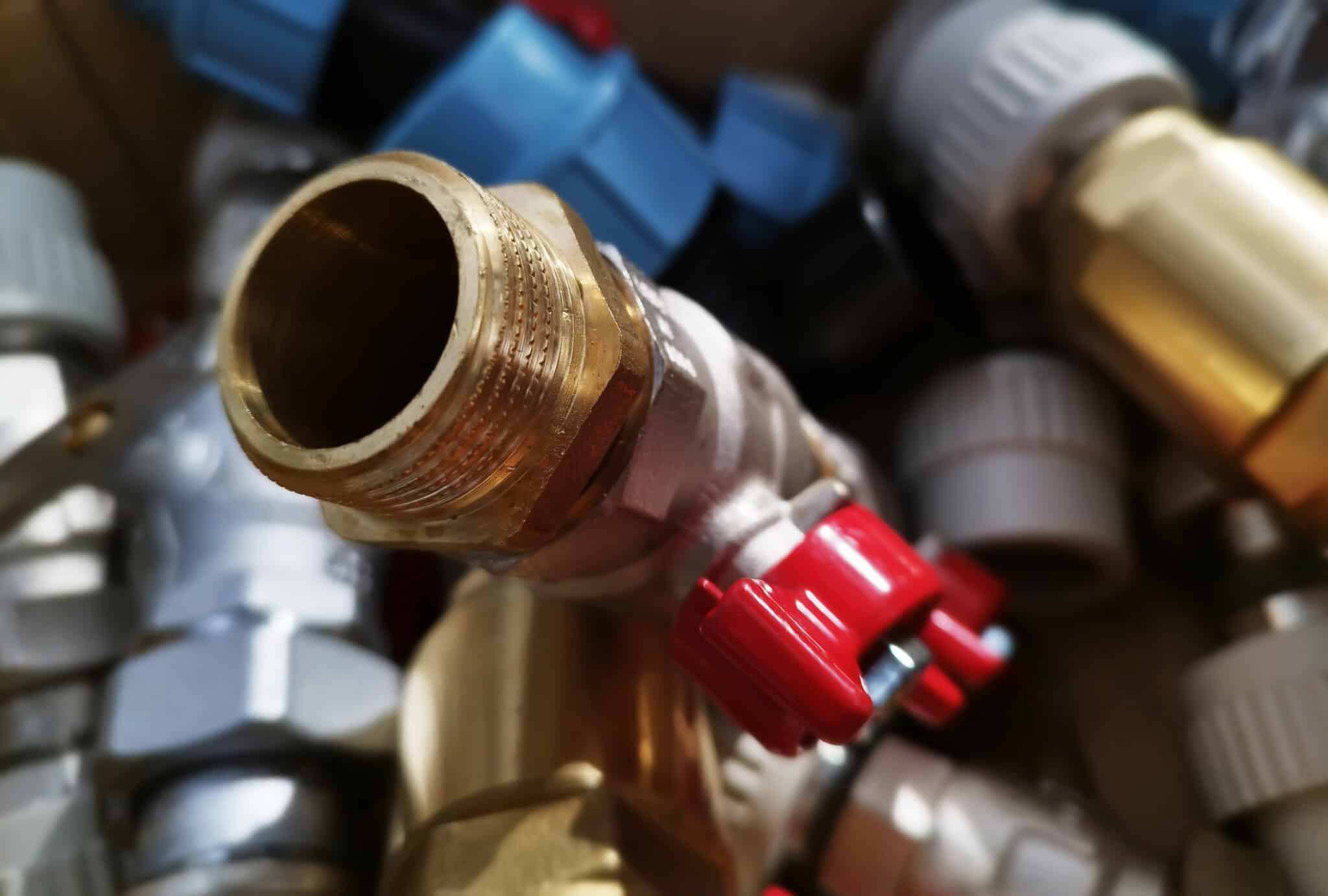 Gas appliance hookup piping parts.