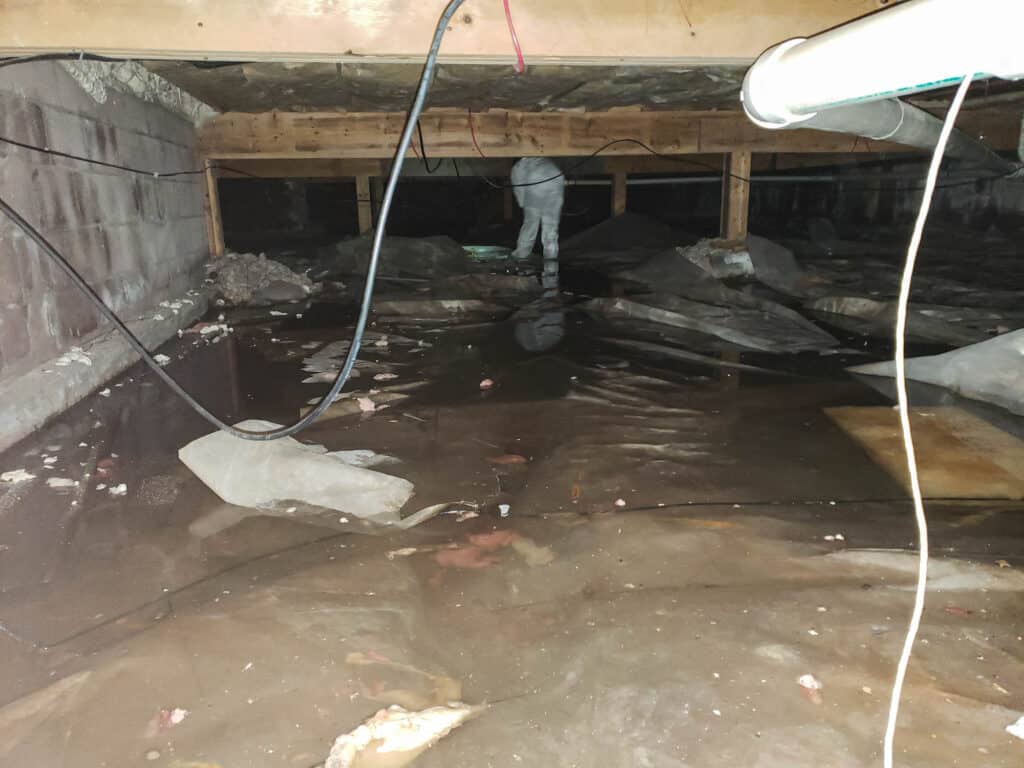 Crawl space plumbing leaks.