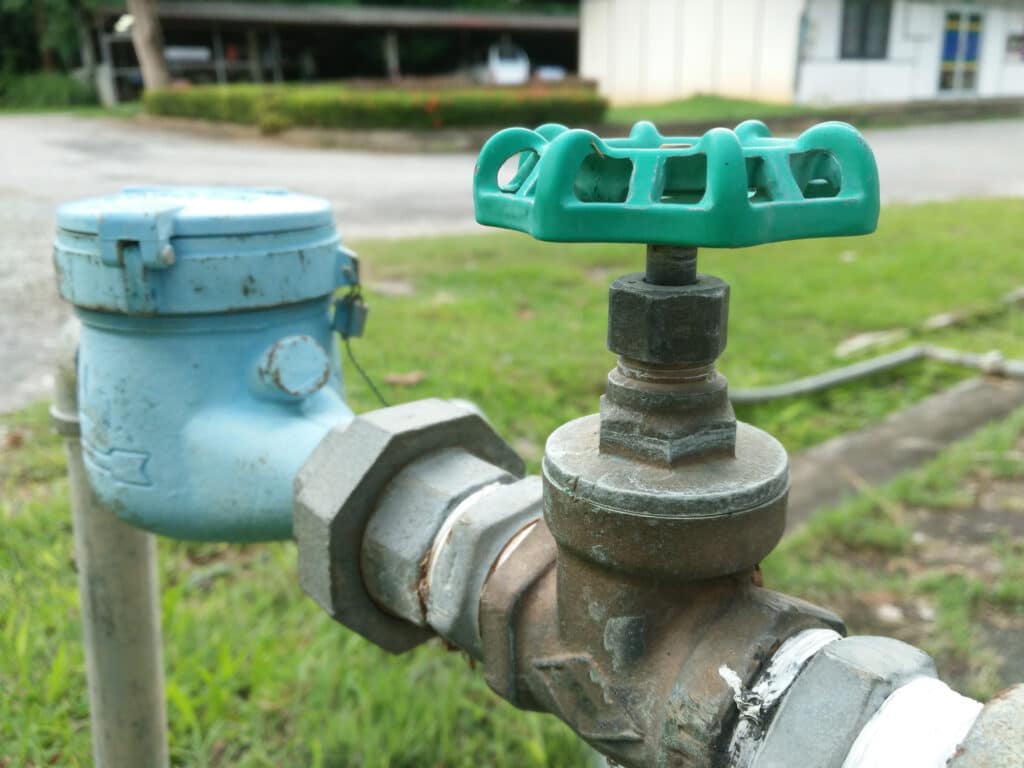 Water main shutoff location.