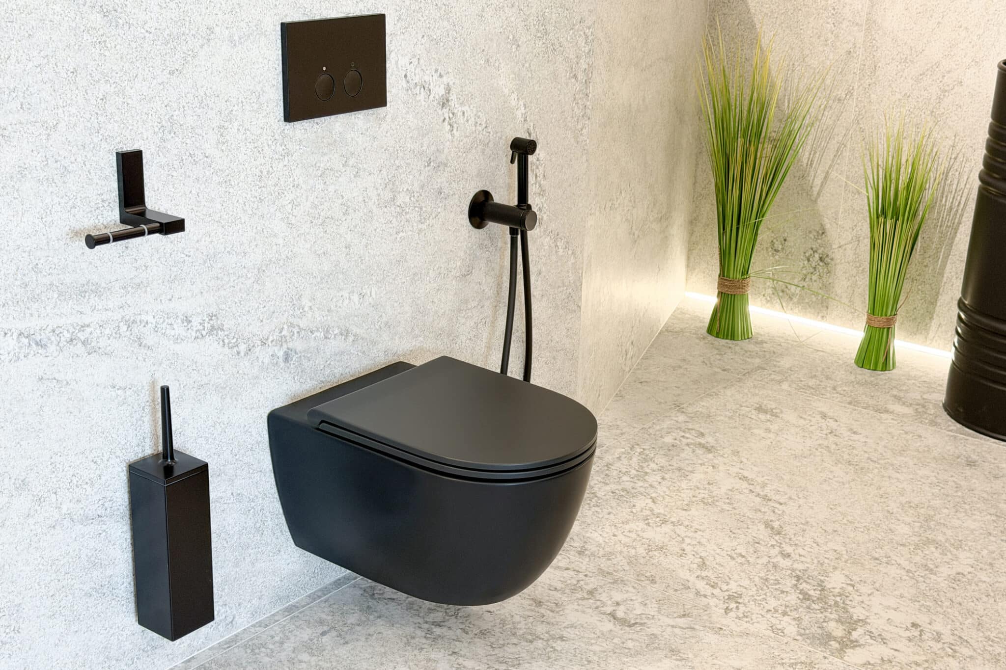 Toilet bidet sprayer install in bathrooms.